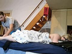 Stepmom's bare feet get worshipped by perverted stepson in HD