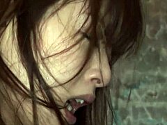 Natural tits brunette Sayo Hayakawa gets pounded by two men