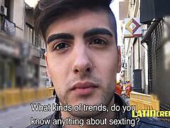 Gay Latino boy gets naughty in public