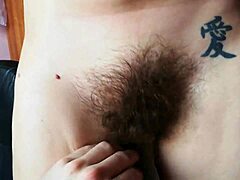 Amateur video of hairy pussy close-ups and clit orgasm