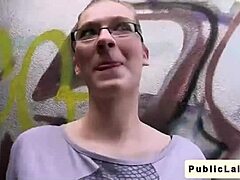 Amateur blonde gets pounded and sucks in public POV