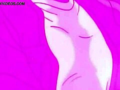 Een cartoon dokter geeft een sensuele massage in de slaapkamer
