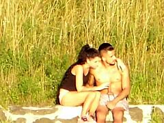 HD video of voyeuristic couple in the woods