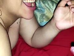 Latina lustful woman gives an assfuck and swallows milk to pay off debt