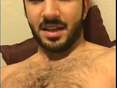 Big cocked Arab man gets off and cums on his body