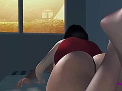 3D porn animation features a sensual handjob and blowjob scene
