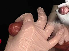 Ερασιτεχνικό κοντινό πλάνο της εξαγωγής σπέρματος ουρήθρας σε ιατρική εξέταση