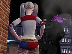 Harley Quinns förföriska möte med Batman i animerad kort