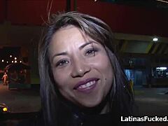 Amateur Latina in lingerie gets picked up in a parking lot