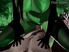 Sexy video in 3D a tema Halloween di una strega che viene scopata da un demone