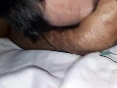 Black wife Alex Claus gives her white husband a wild blowjob and intense sex