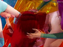 Three futa babes in 3D: Anna, Elsa, and Ariel's wild threesome