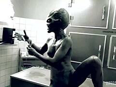 Get ready for an otherworldly experience with this alien-themed porn